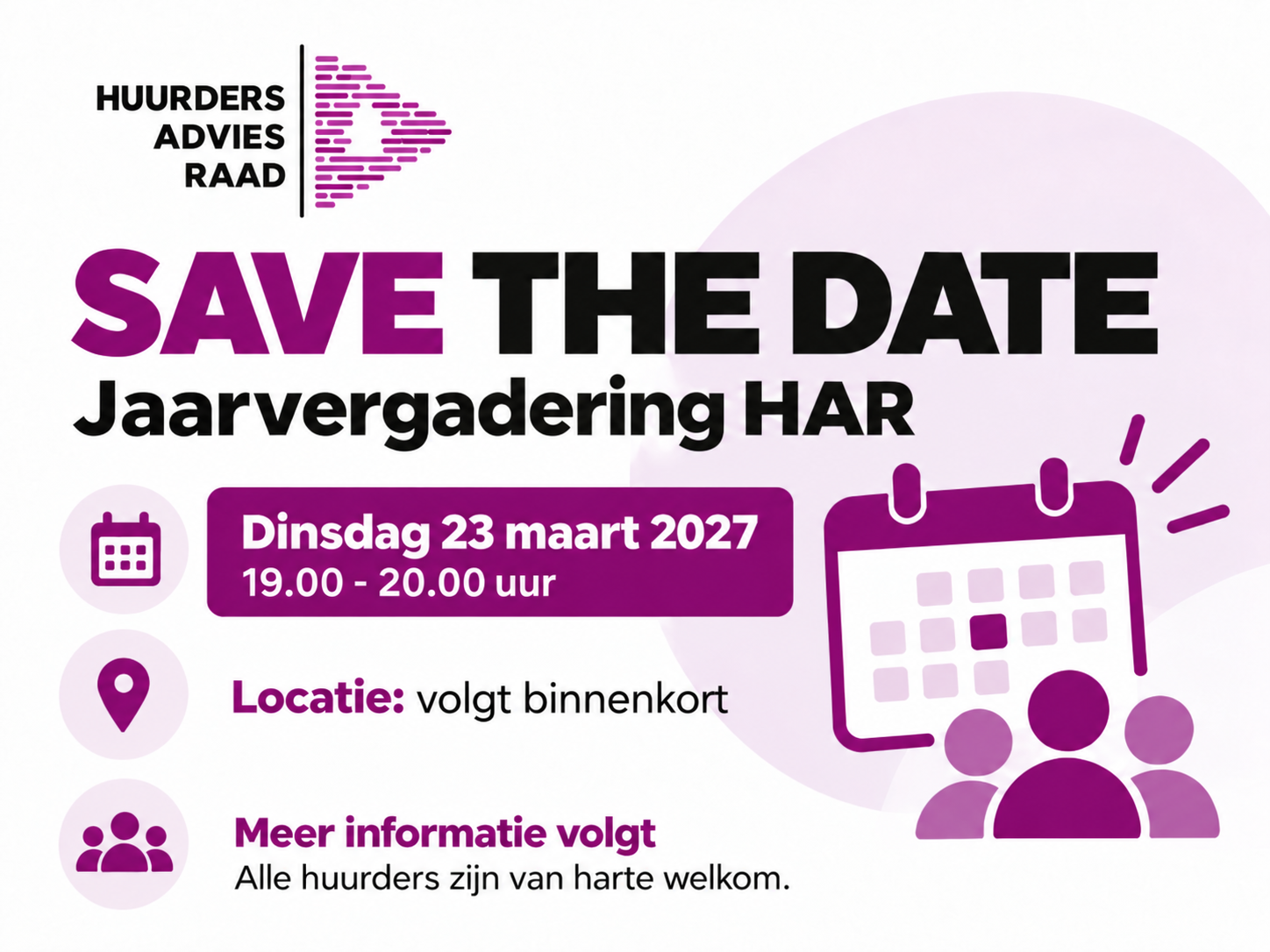 Save the date: 23 maart 2027